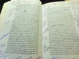 Exemplaire annoté par Joëlle Dufeuilly d'un roman de Krasznahorkai