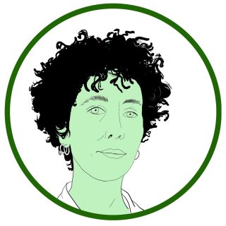 portrait au trait de l'autrice