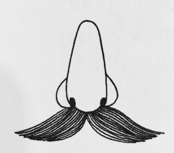 Dessin d'un nez avec une moustache