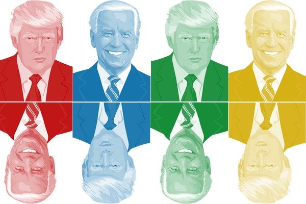 Portraits colorés de Donald Trump et Joe Biden