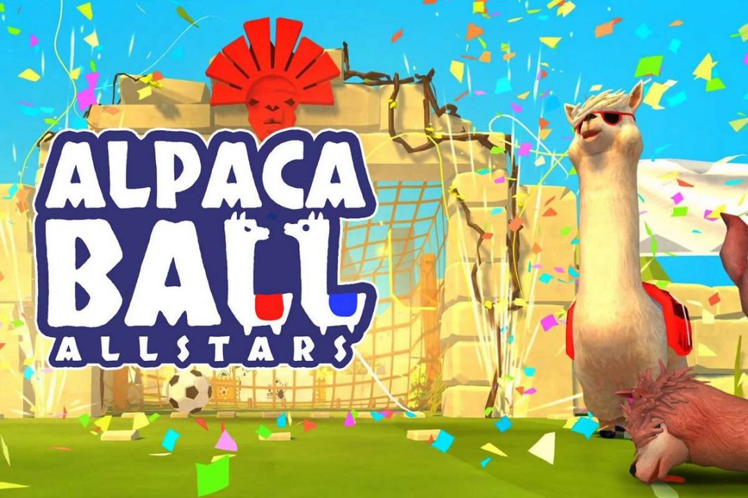 Visuel du jeu Alpaca Ball avec des Alpaca et des confettis