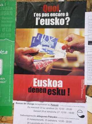Affiche de la monnaie Eusko